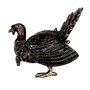 Monet Turkey Collectible Enamel Keepsake Trinket Box NIB